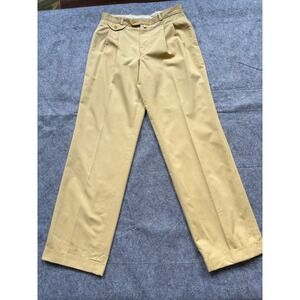 Vintage Pleated Trousers Women 29 Mustard Yellow Good High Rise Straight Leg